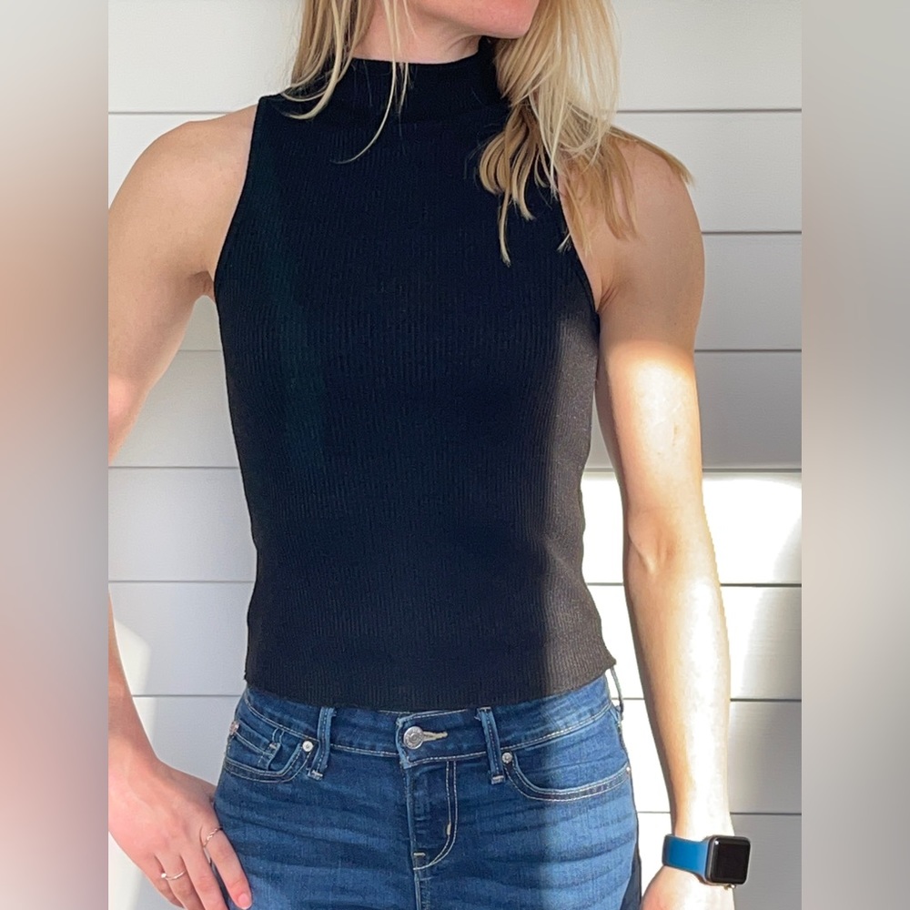 Black Turtle neck tank top